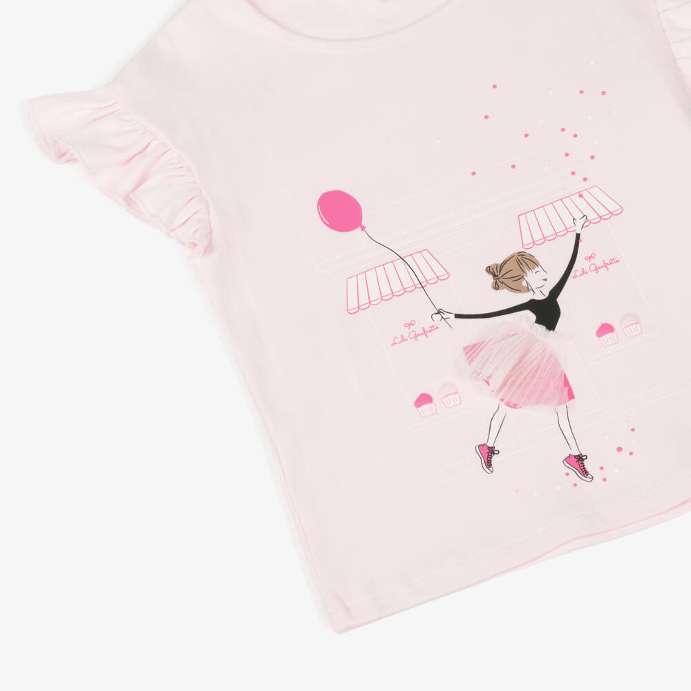 Lili Gaufrette-Girls Soft Pink Ruffle Tee | Childrensalon Outlet