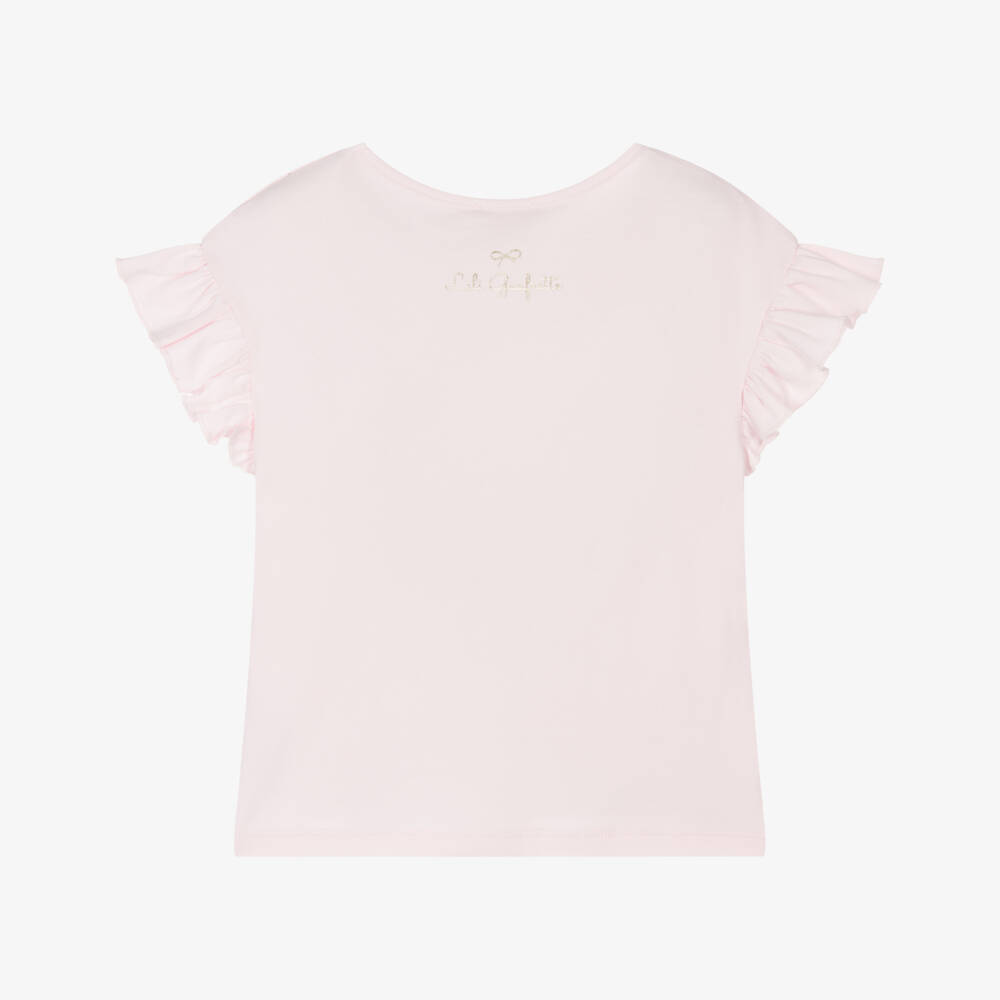 Lili Gaufrette-Girls Soft Pink Ruffle Tee | Childrensalon Outlet