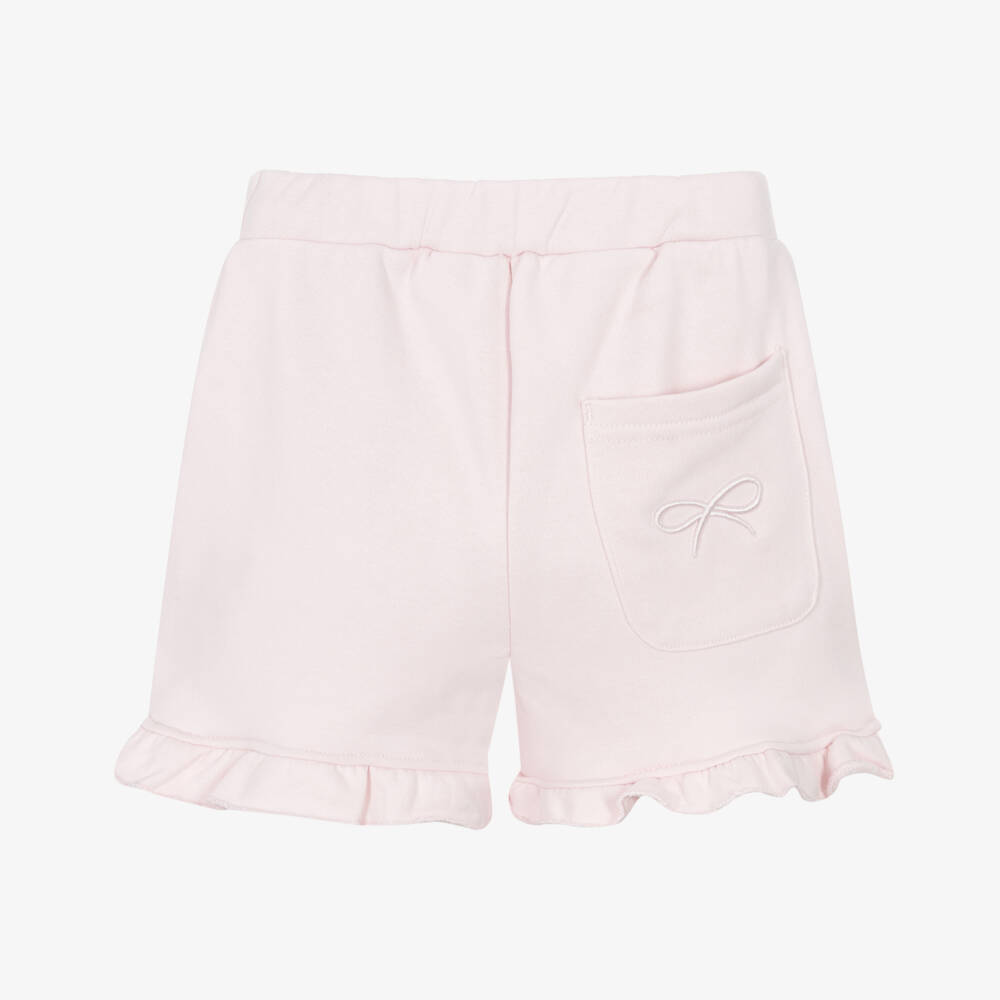 Lili Gaufrette-Girls Soft Pink Ruffle-Trim Shorts | Childrensalon Outlet