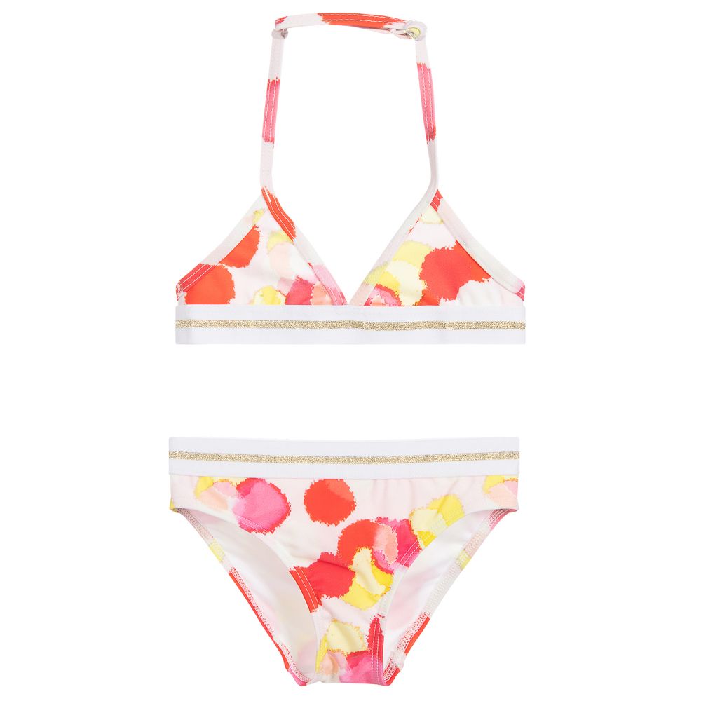 Lili Gaufrette - Girls White & Pink Bikini | Childrensalon