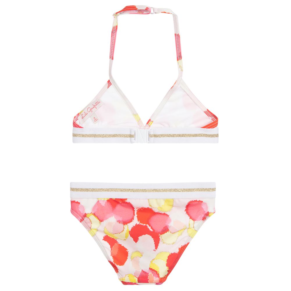 Lili Gaufrette-مايّو بيكيني لون أبيض وزهري للبنات | Childrensalon Outlet