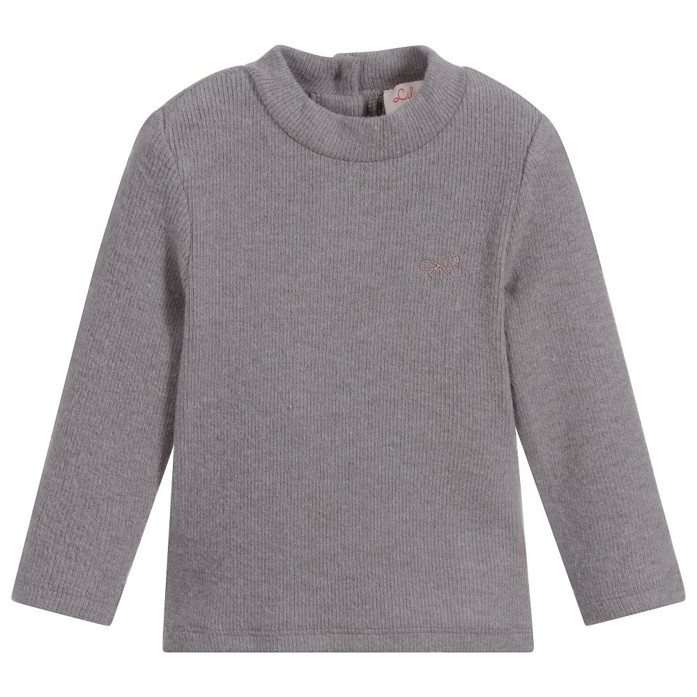 Lili Gaufrette - Grey Angora Blend Top | Childrensalon