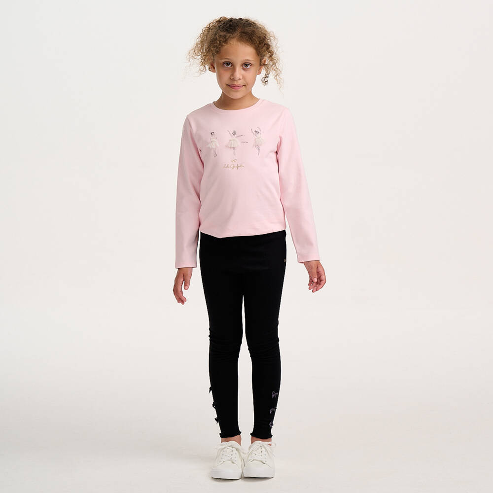 Lili Gaufrette-Pink Ballerina Ls T-shirt | Childrensalon Outlet