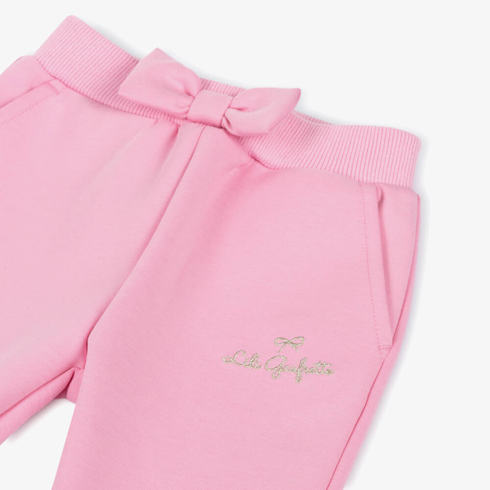 Lili Gaufrette-Pink Bow Joggers | Childrensalon Outlet