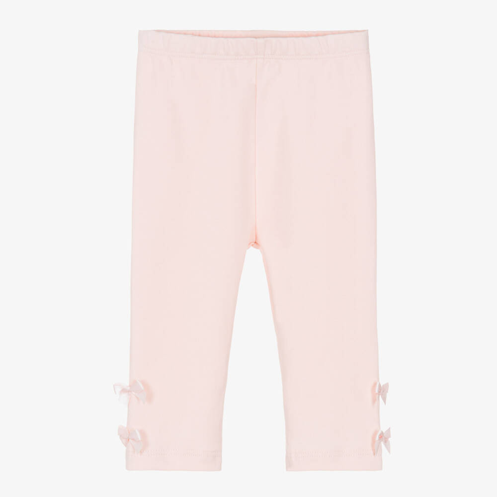 Lili Gaufrette-Pink Bow Leggings | Childrensalon Outlet