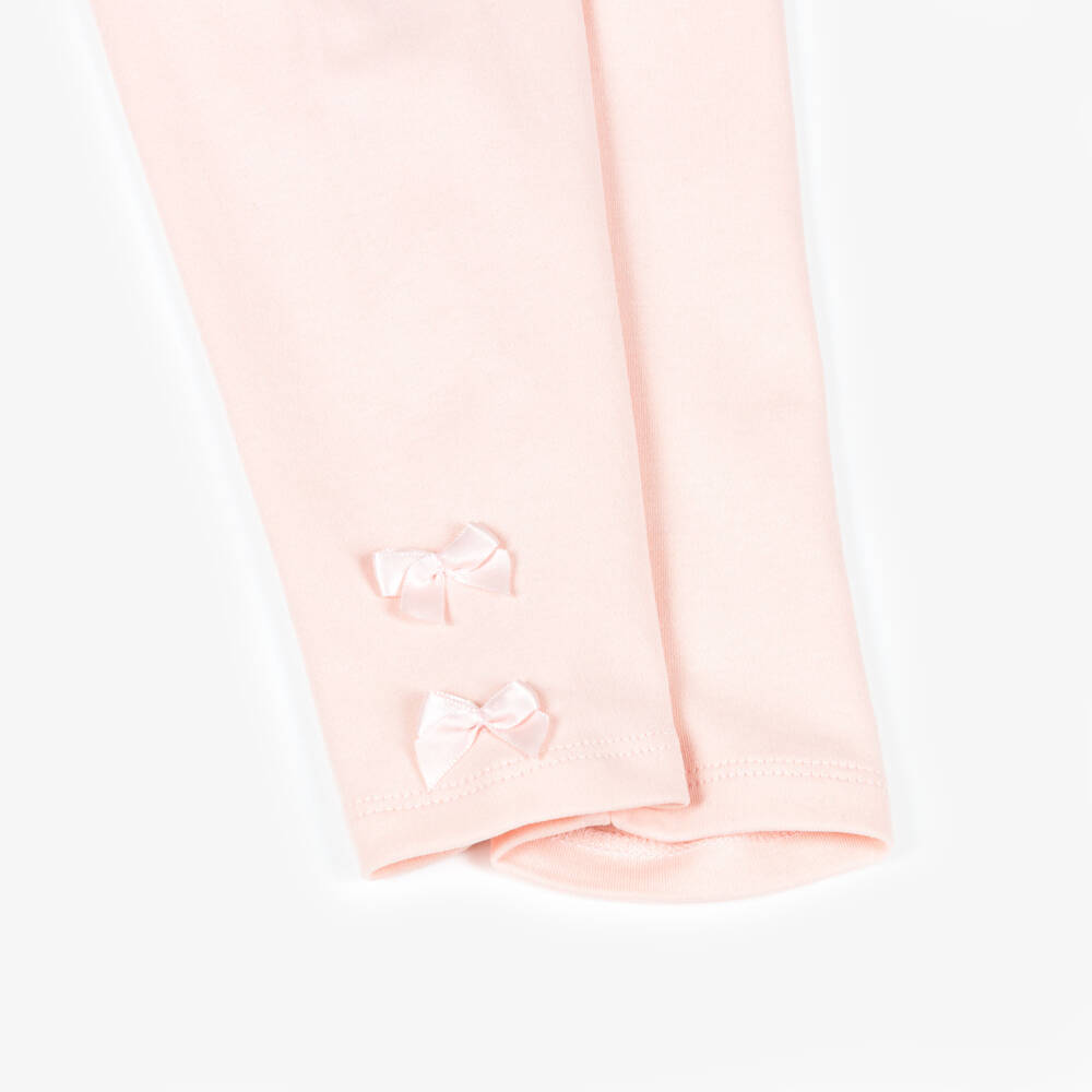 Lili Gaufrette-Pink Bow Leggings | Childrensalon Outlet