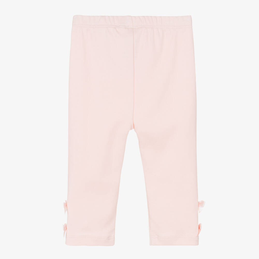 Lili Gaufrette-Pink Bow Leggings | Childrensalon Outlet