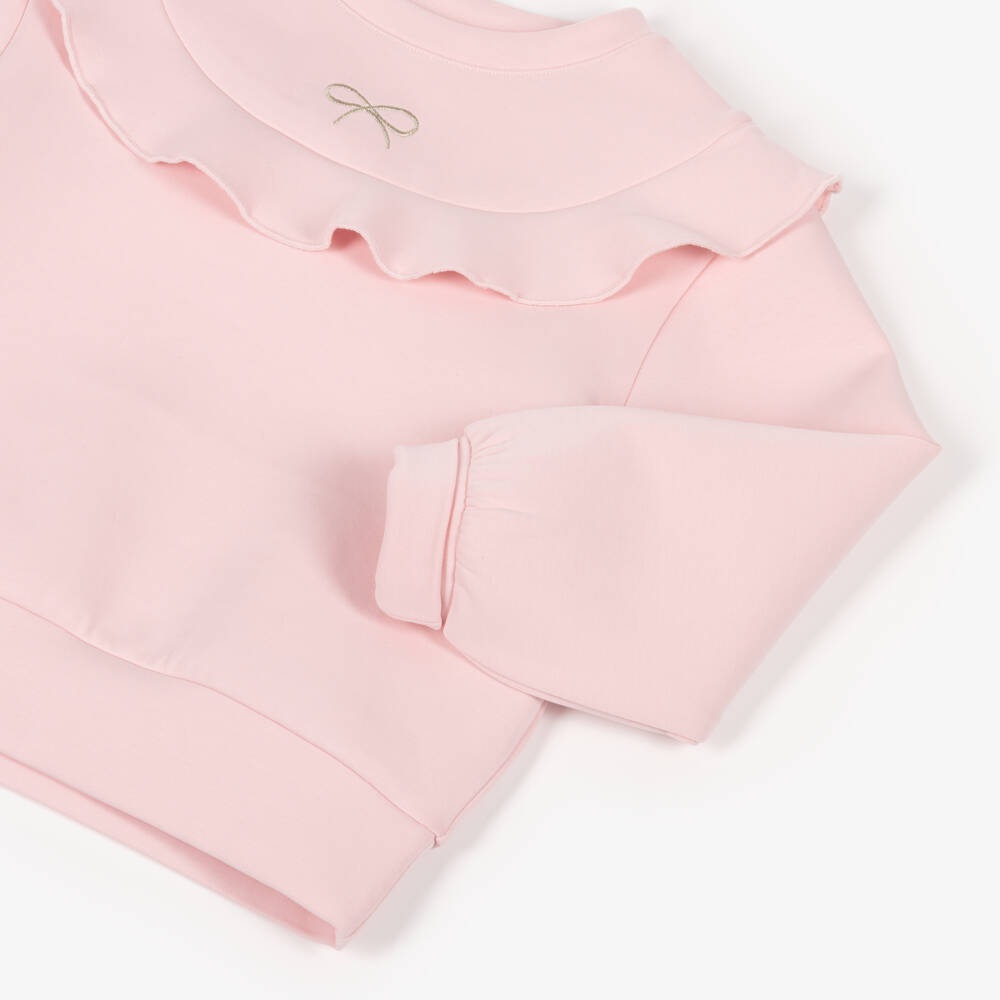 Lili Gaufrette-Pink Bow Sweatshirt | Childrensalon Outlet