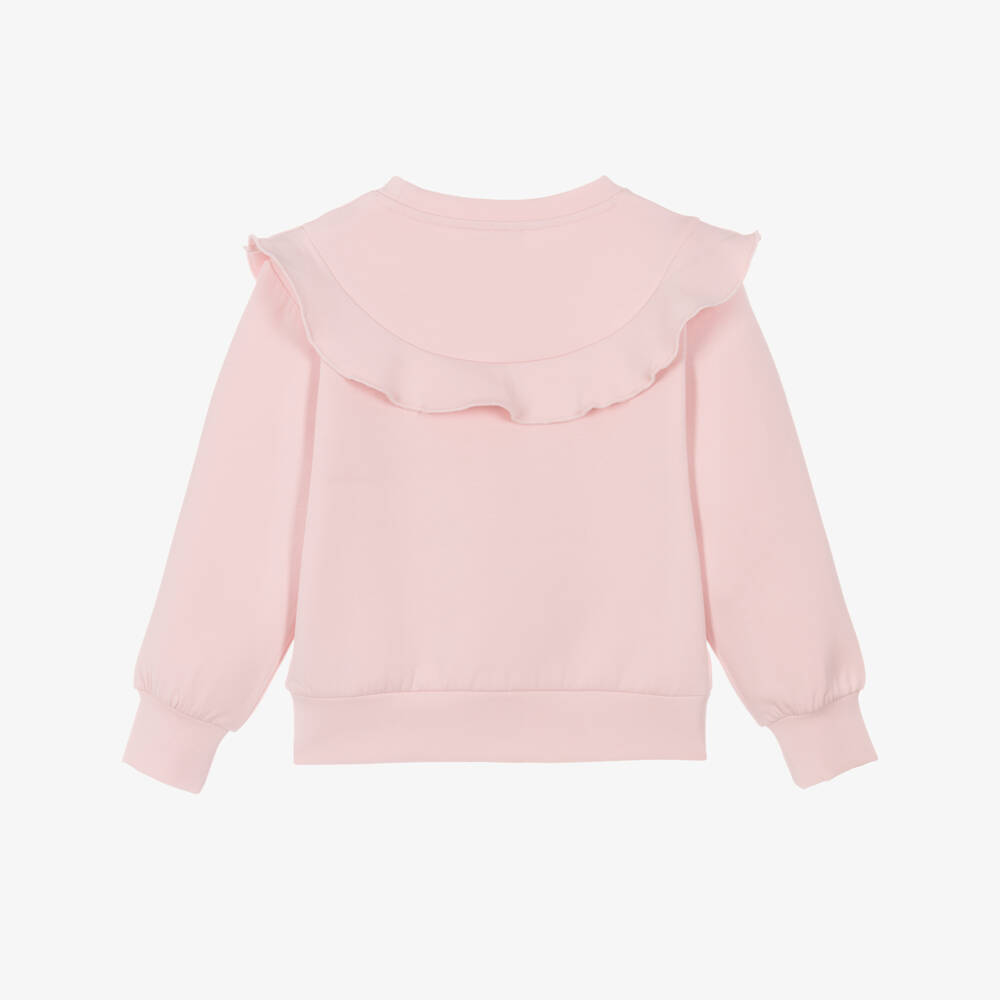 Lili Gaufrette-Pink Bow Sweatshirt | Childrensalon Outlet