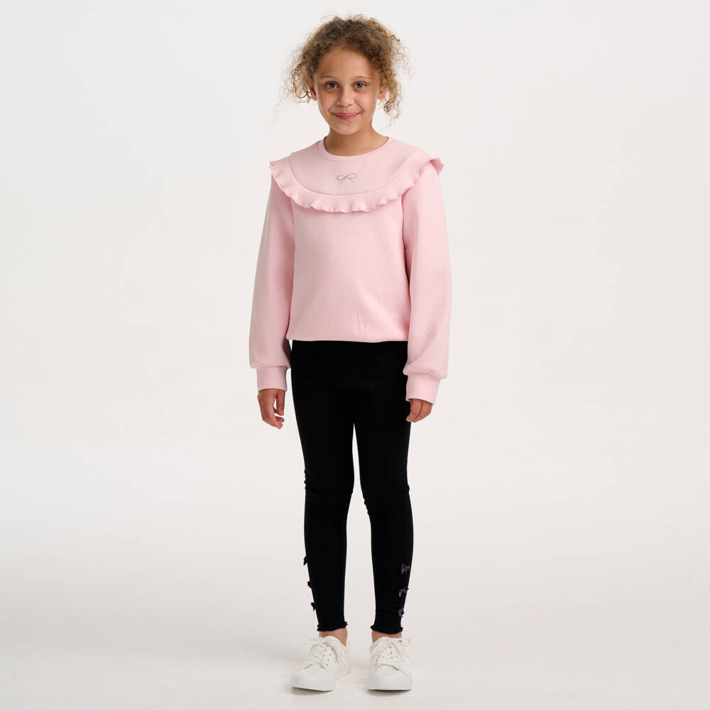 Lili Gaufrette-Pink Bow Sweatshirt | Childrensalon Outlet