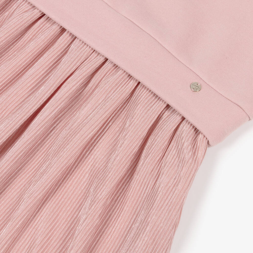 Lili Gaufrette-Pink Bow Sweatshirt Dress | Childrensalon Outlet
