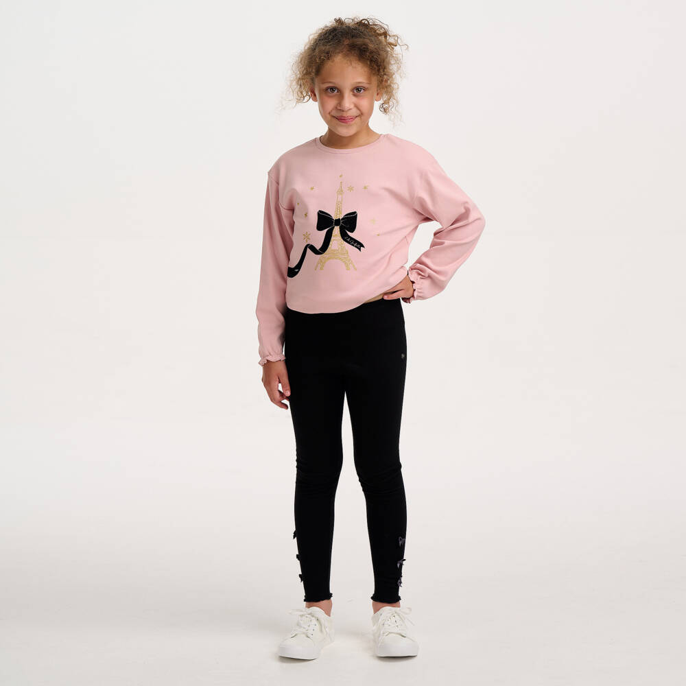 Lili Gaufrette-Pink Eiffel Tower Ls T-shirt | Childrensalon Outlet