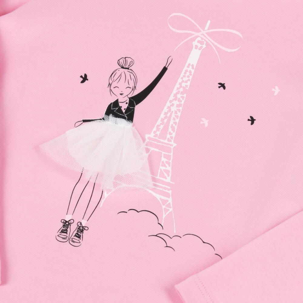 Lili Gaufrette-Pink Girl Ls T-shirt | Childrensalon Outlet