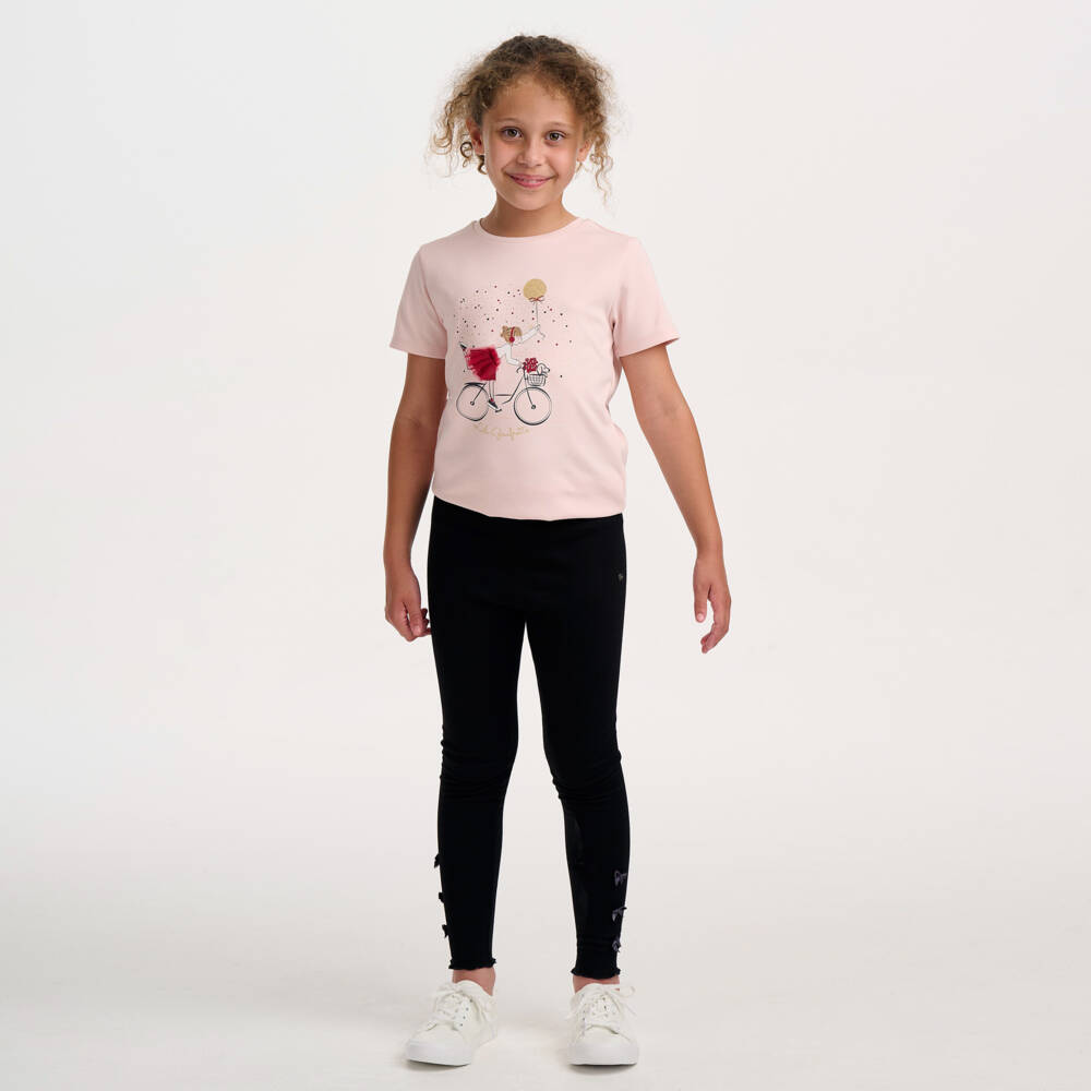 Lili Gaufrette-Pink Girl Ss T-shirt | Childrensalon Outlet