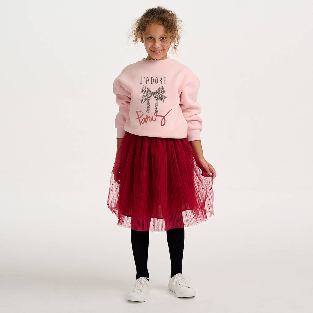 Lili Gaufrette-Pink J'adore Paris Sweatshirt | Childrensalon Outlet