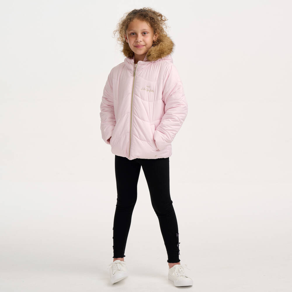 Lili Gaufrette-Pink Quilted Jacket | Childrensalon Outlet