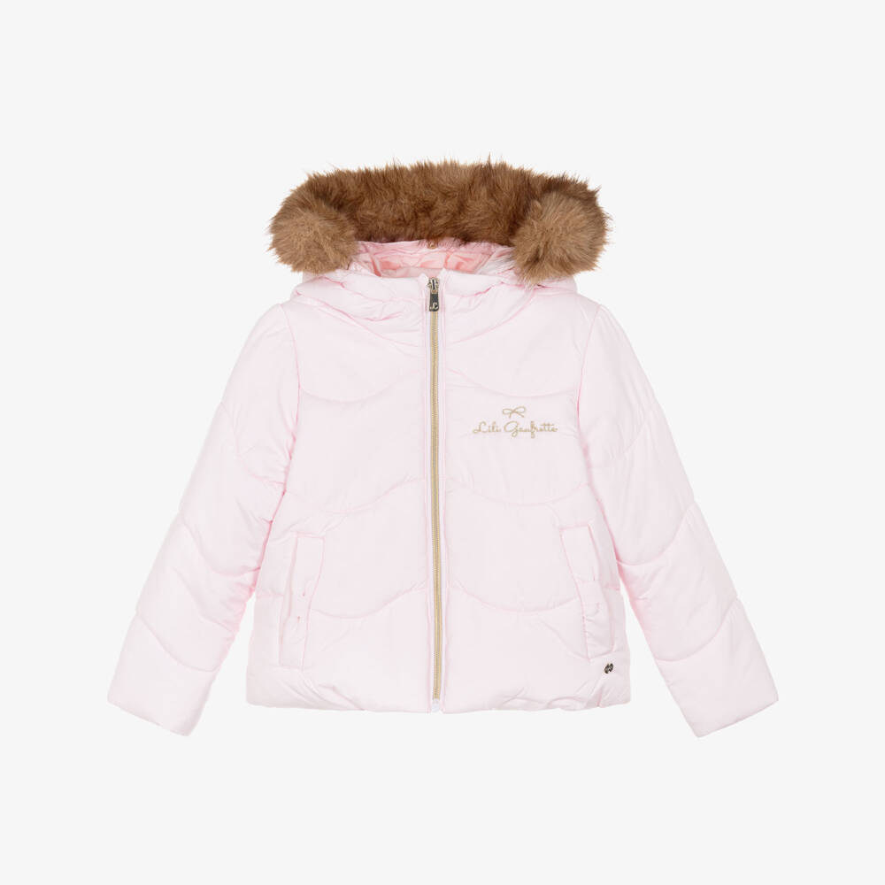 Lili Gaufrette-Pink Quilted Jacket | Childrensalon Outlet