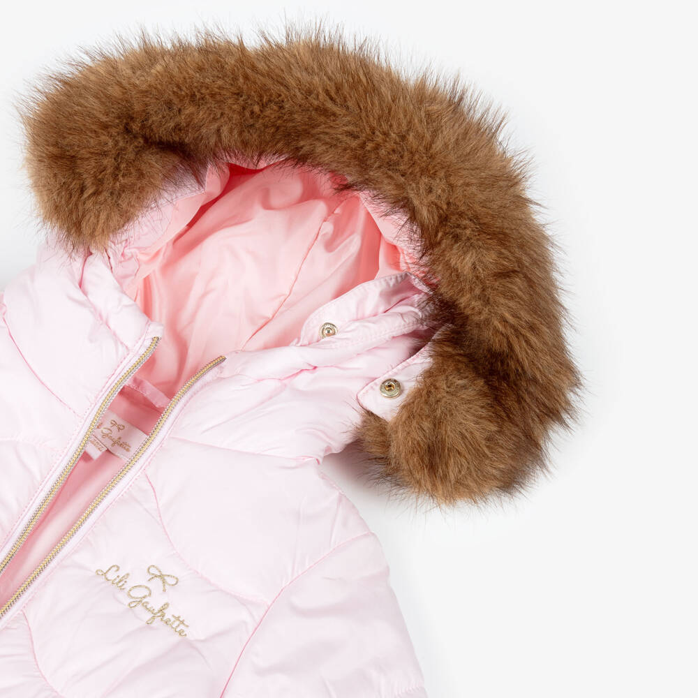 Lili Gaufrette-Pink Quilted Jacket | Childrensalon Outlet