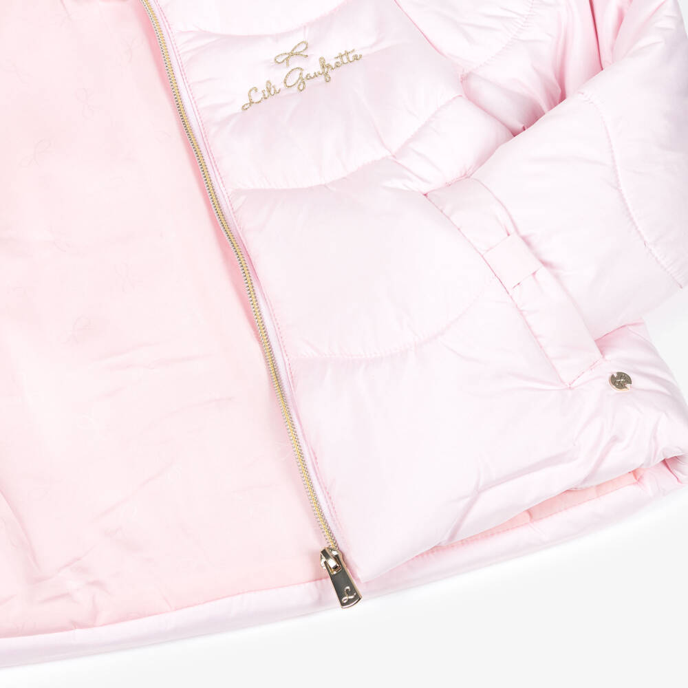 Lili Gaufrette-Pink Quilted Jacket | Childrensalon Outlet