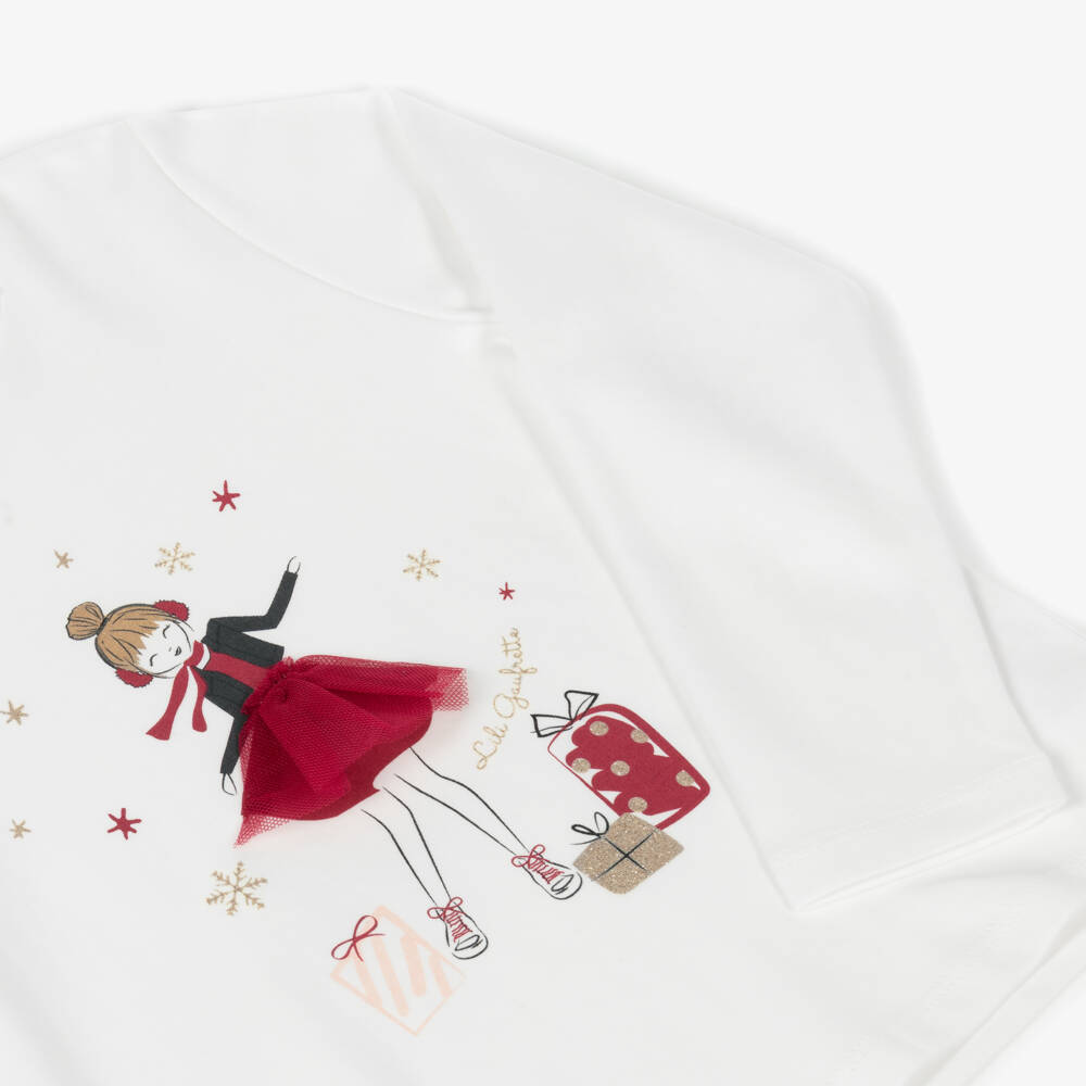 Lili Gaufrette-White Girl T-shirt | Childrensalon Outlet