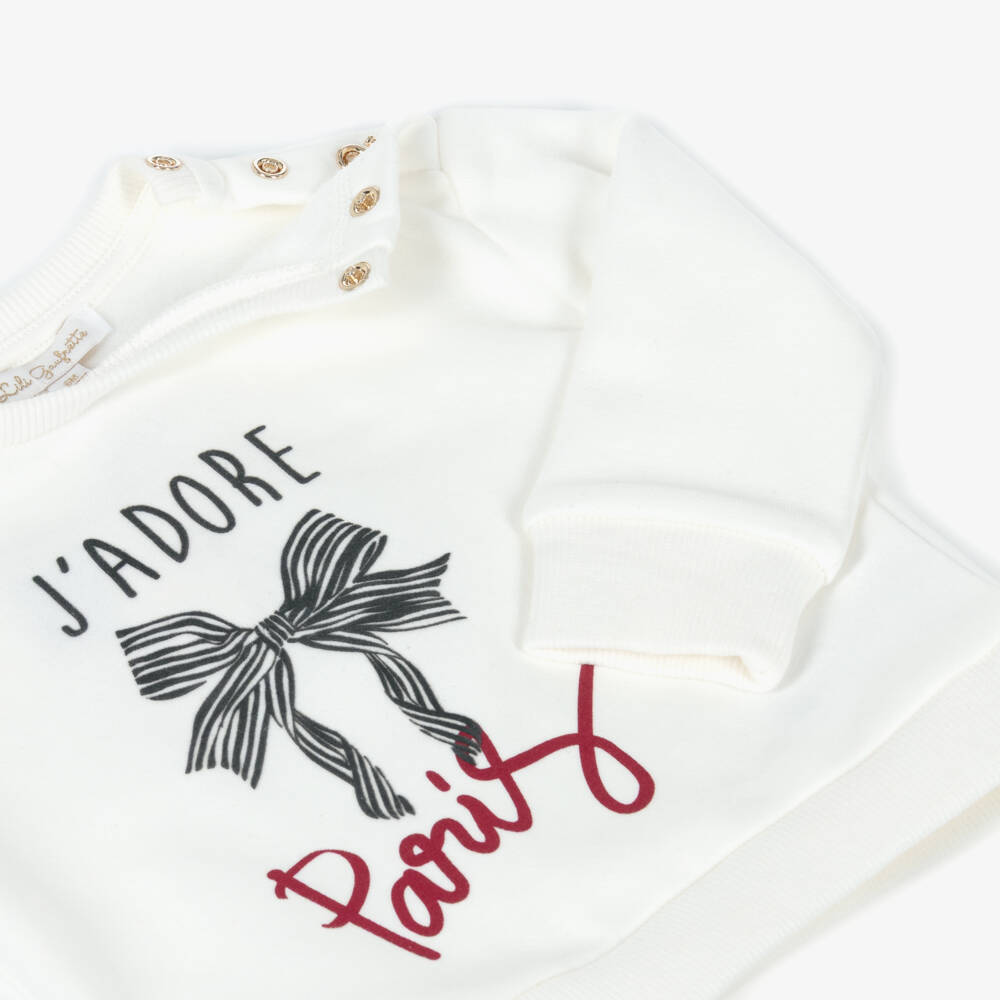 Lili Gaufrette-White J'adore Paris Sweatshirt | Childrensalon Outlet
