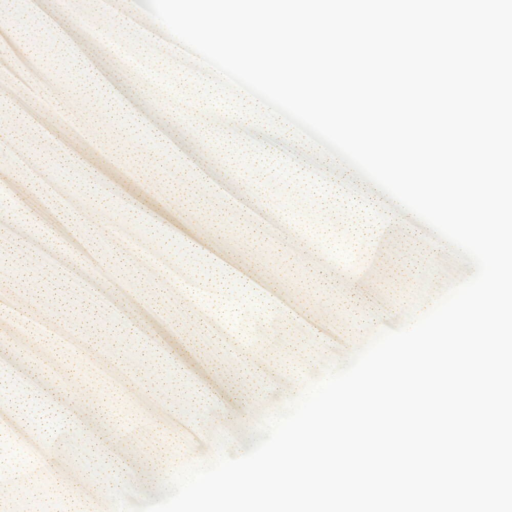 Lili Gaufrette-White Knitted Pleated Dress | Childrensalon Outlet