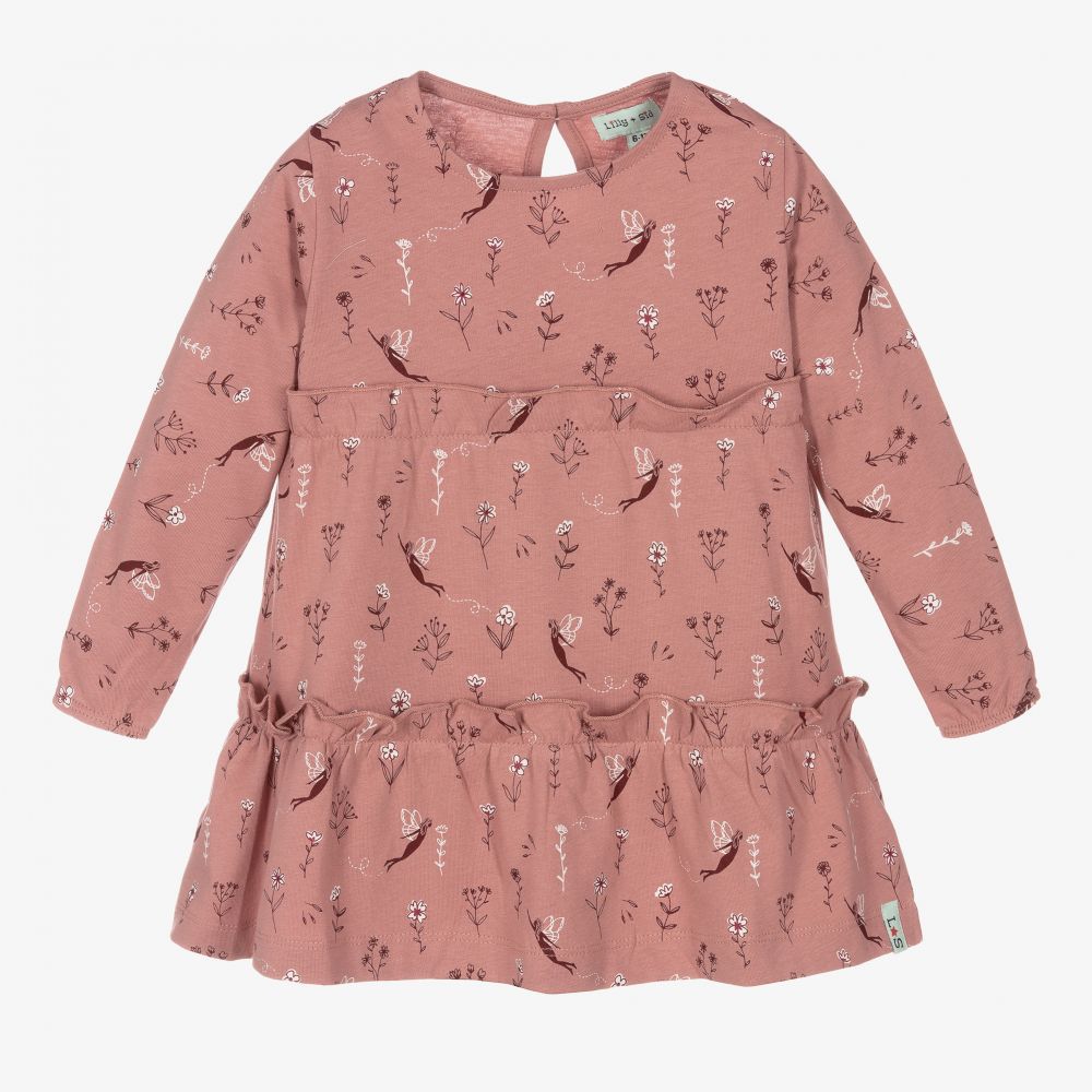 Lilly and Sid - Baby Girls Pink Cotton Dress | Childrensalon