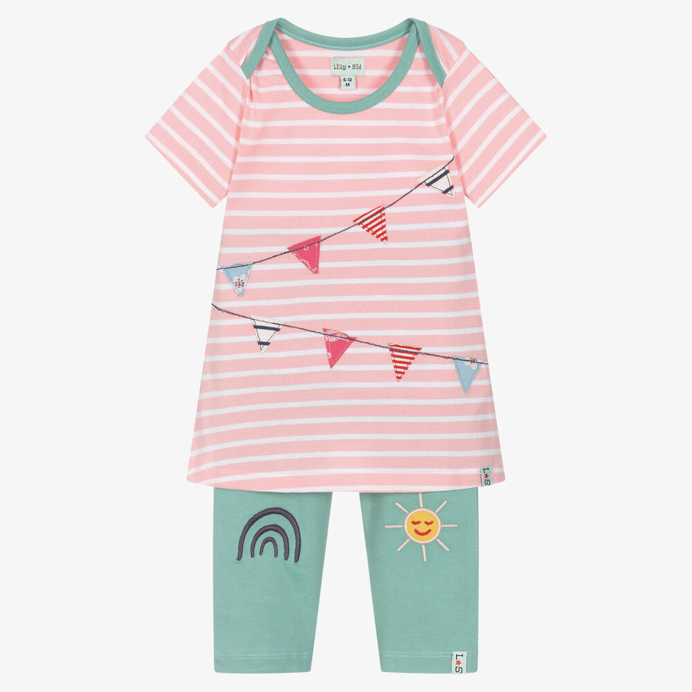 Lilly and Sid - Baby Girls Pink Dress & Leggings Set | Childrensalon