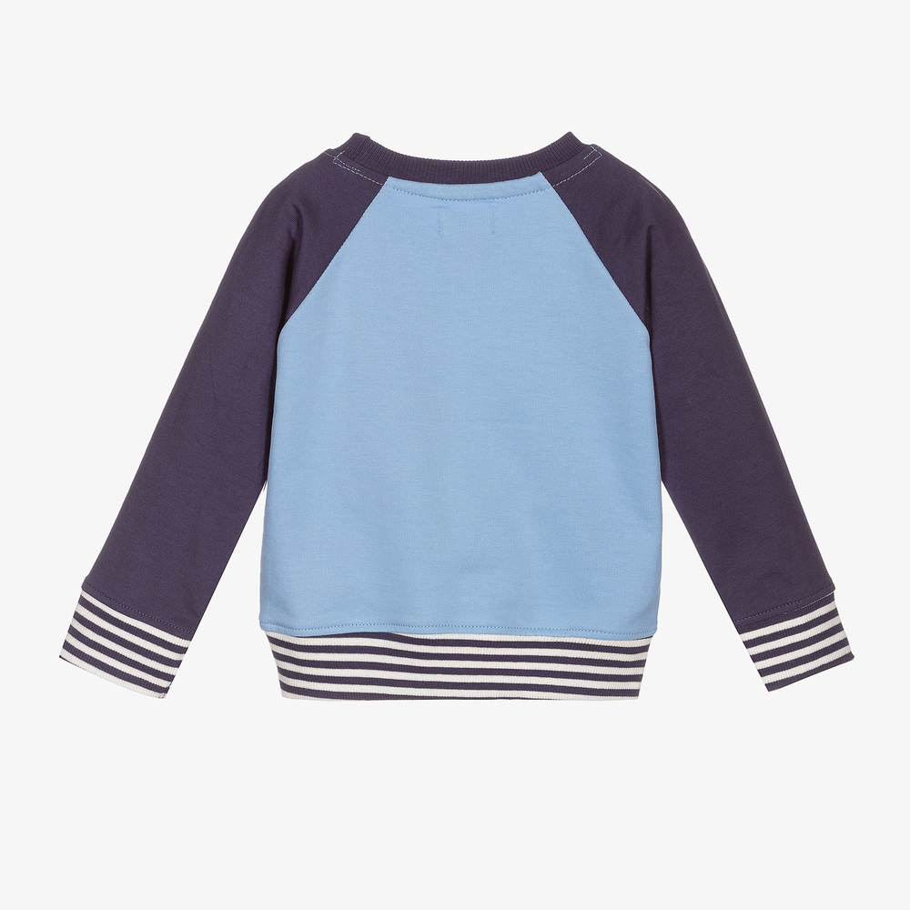 Lilly and Sid-Blue Organic Cotton Sweatshirt | Childrensalon Outlet