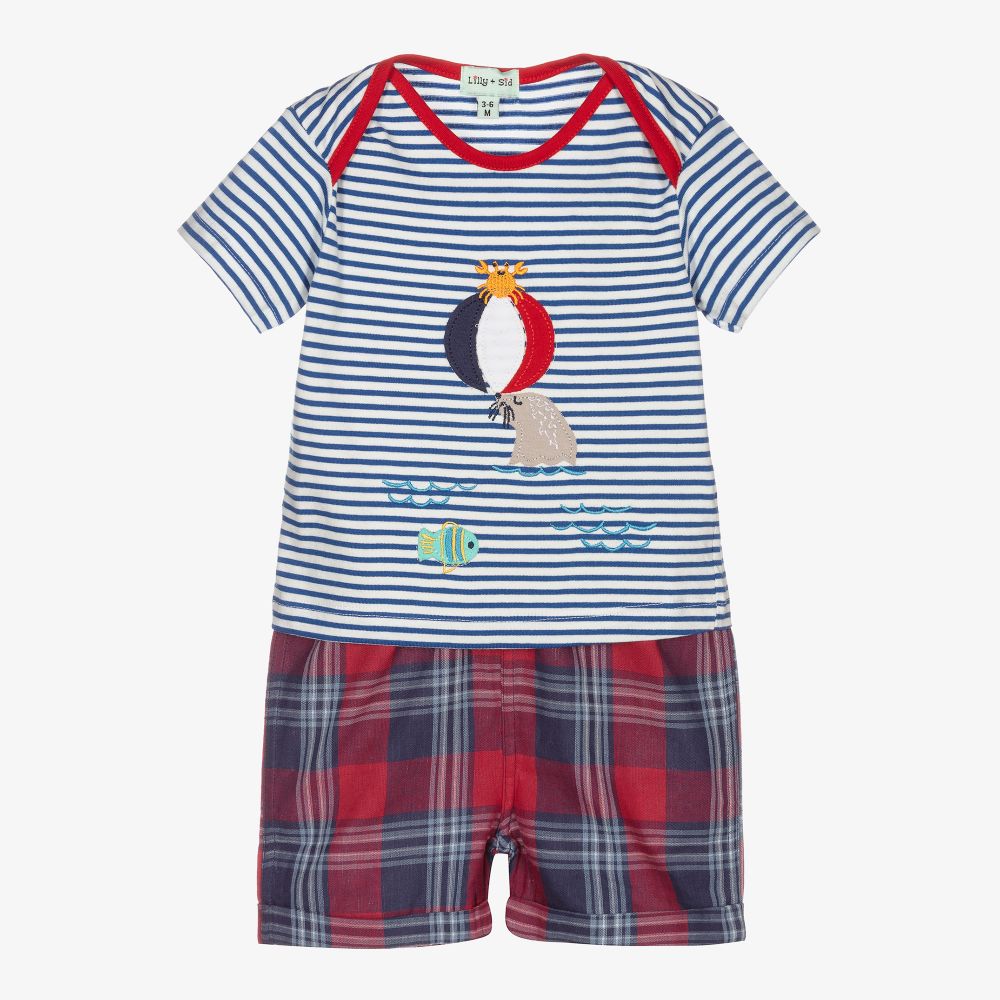 Lilly and Sid - Boys Cotton Top & Shorts Set | Childrensalon