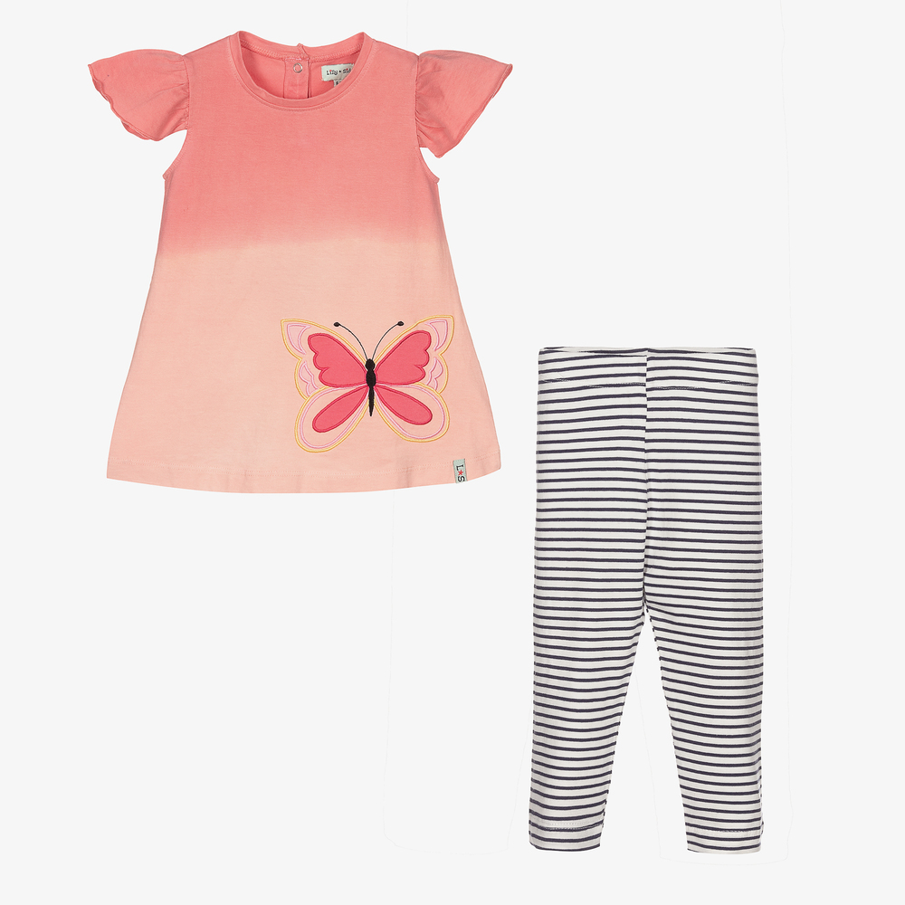 Lilly and Sid-Cotton Dress & Leggings Set | Childrensalon Outlet
