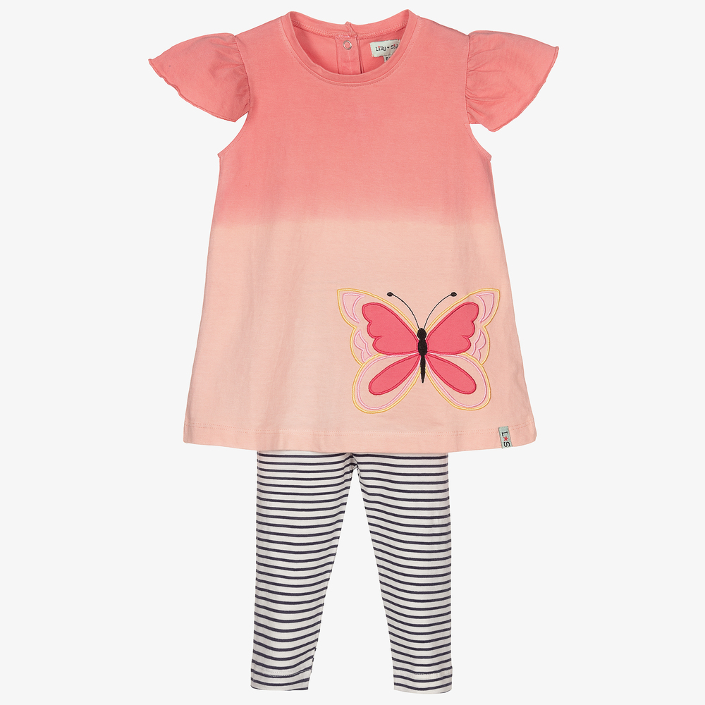 Lilly and Sid - Cotton Dress & Leggings Set | Childrensalon