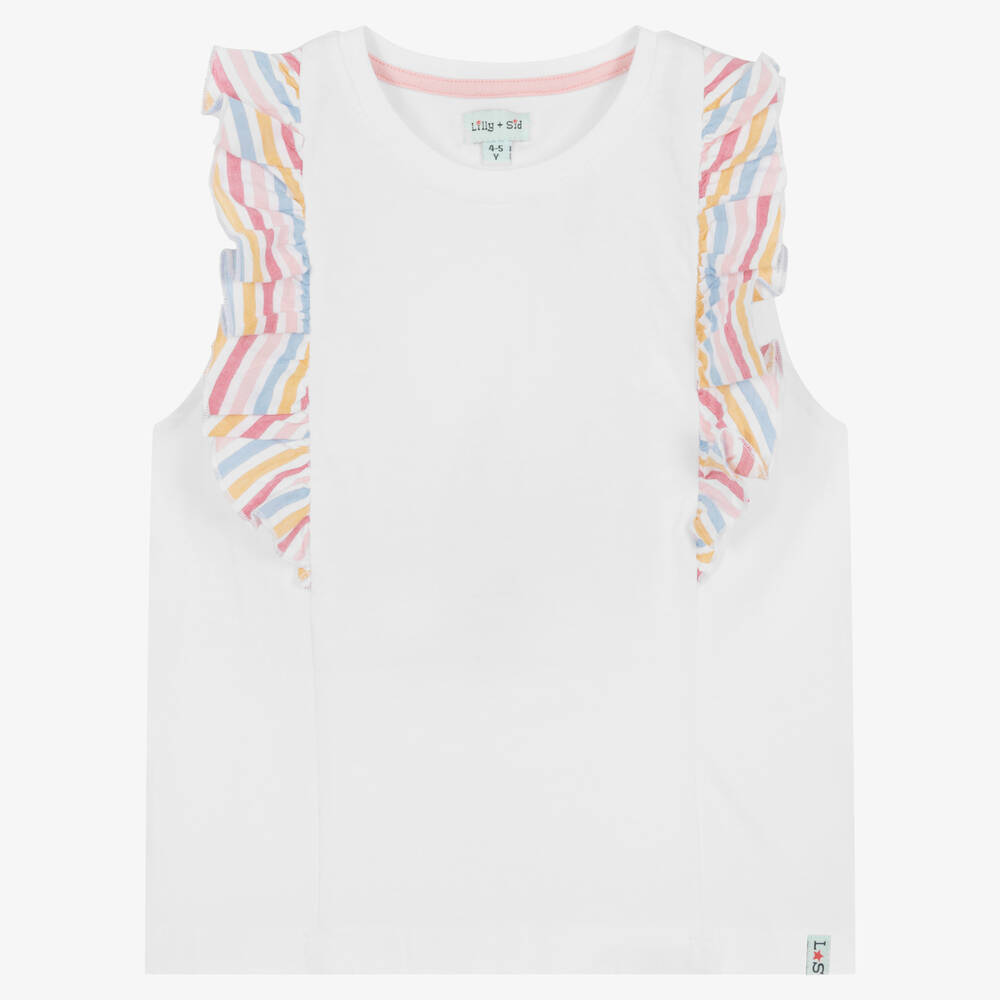 Lilly and Sid - Girls Ivory Organic Cotton Top | Childrensalon