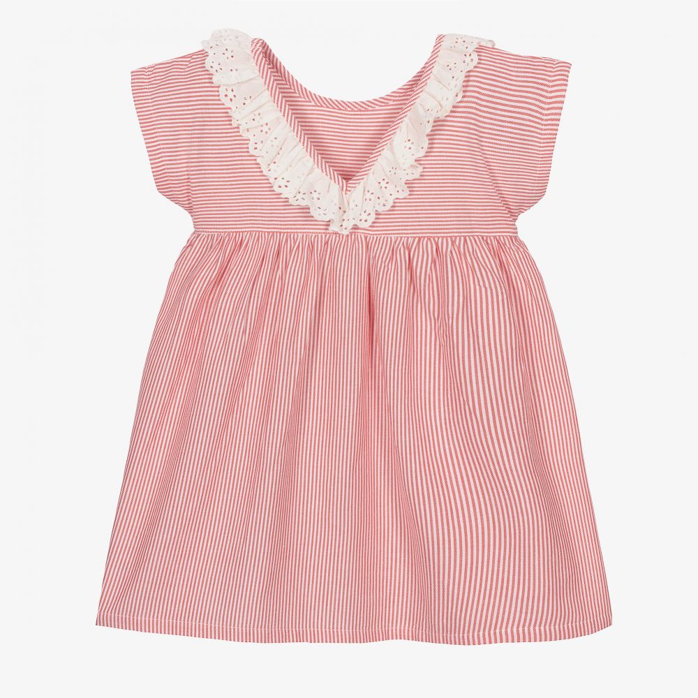 Lilly and Sid-Girls Red Organic Cotton Dress | Childrensalon Outlet