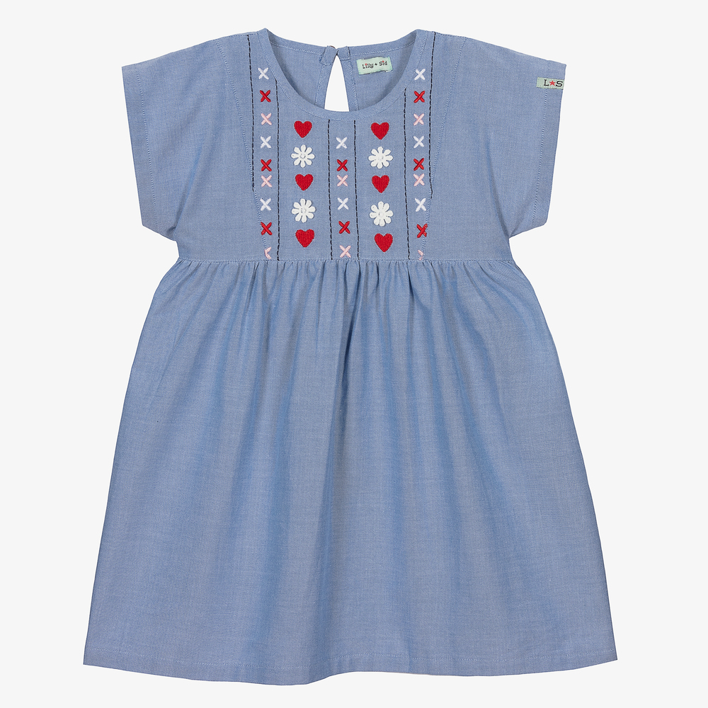 Lilly and Sid - Organic Cotton Chambray Dress | Childrensalon