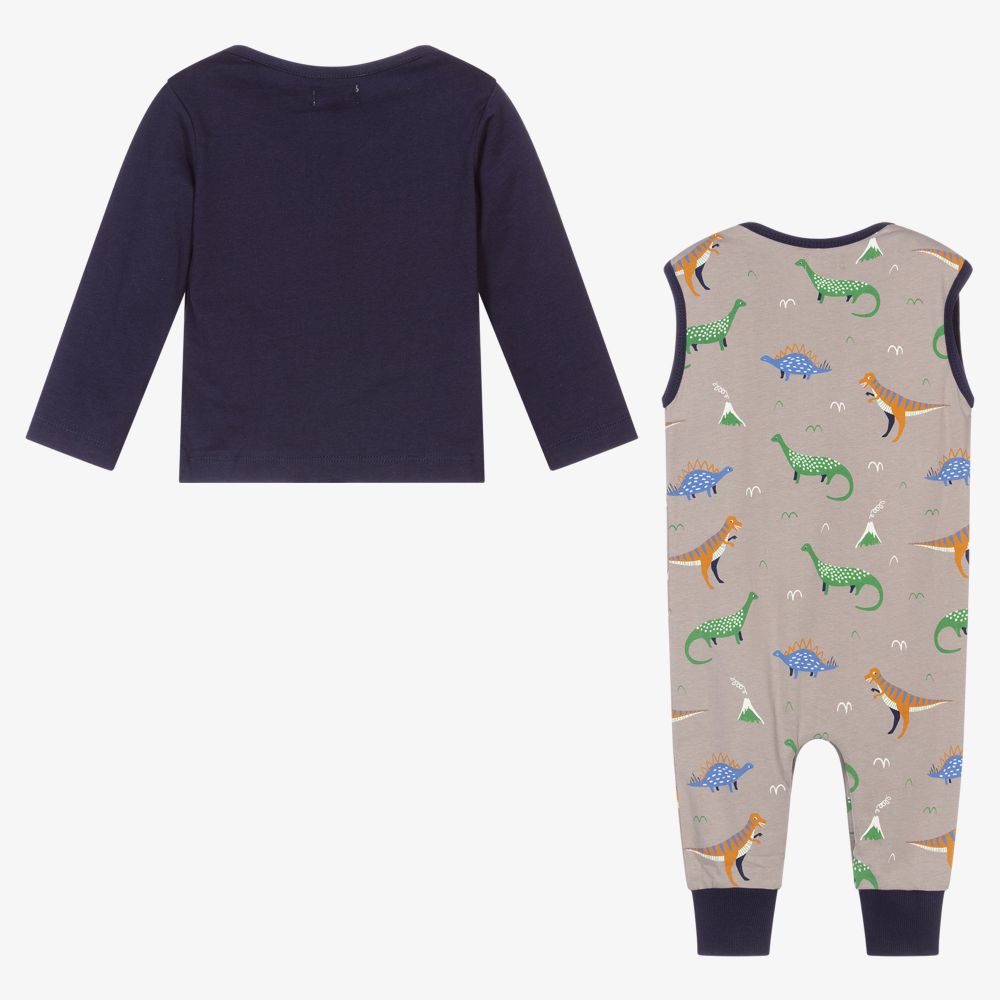 Lilly and Sid-Organic Cotton Dungaree Set | Childrensalon Outlet