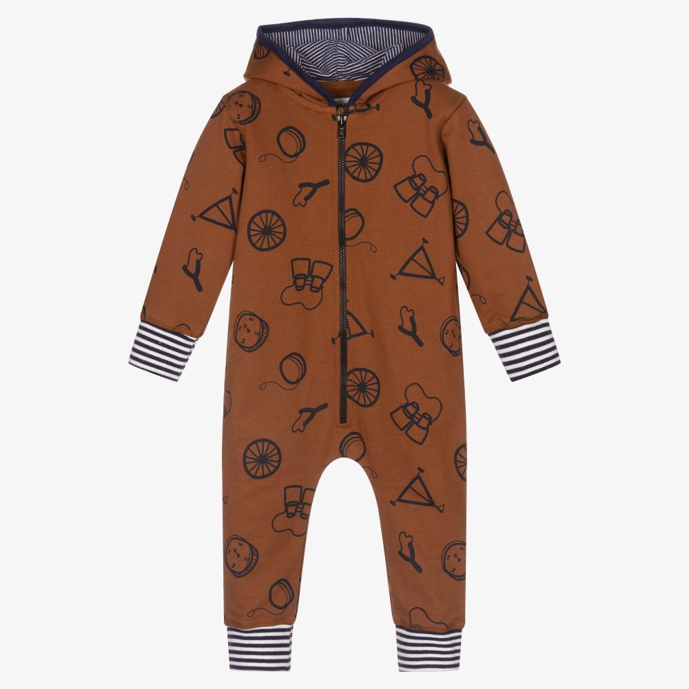 Lilly and Sid - Organic Cotton Hooded Babysuit | Childrensalon