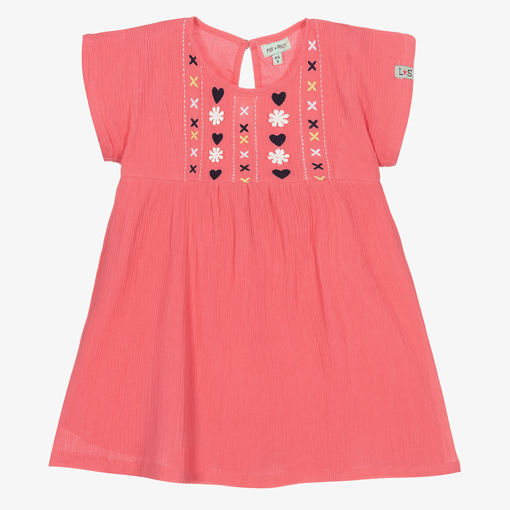 Lilly and Sid - Pink Organic Cotton Dress | Childrensalon