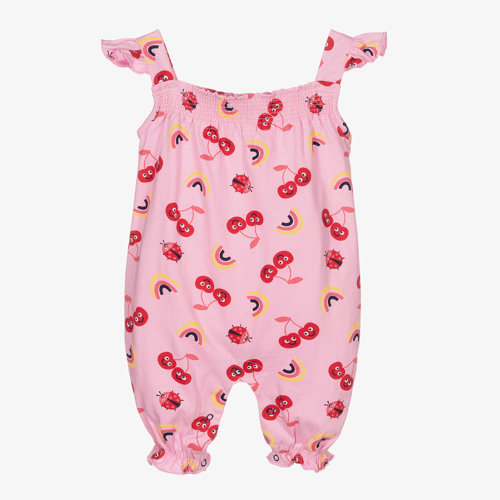 Lilly and Sid - Pink Organic Cotton Playsuit | Childrensalon