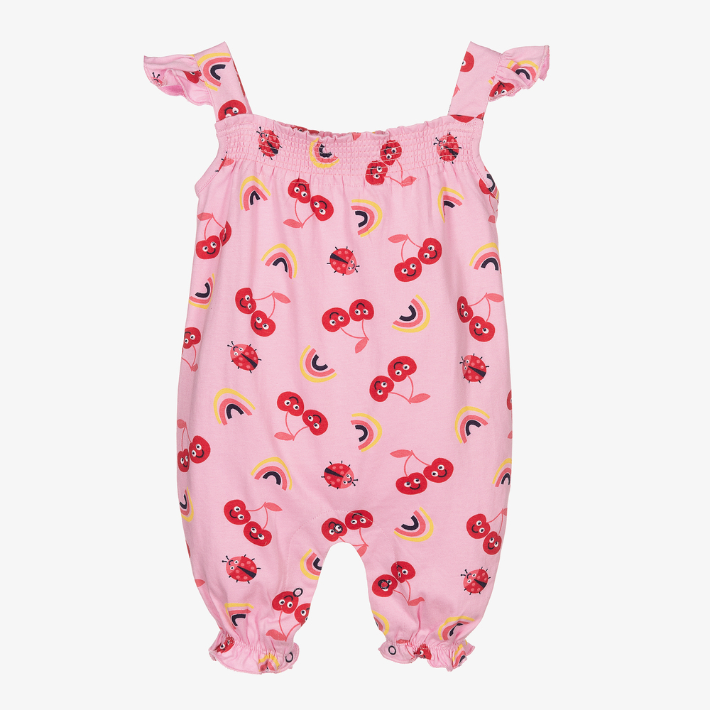 Lilly and Sid-Pink Organic Cotton Playsuit | Childrensalon Outlet