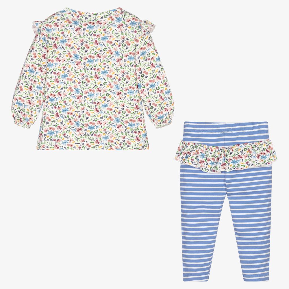 Lilly and Sid-Striped & Floral Leggings Set | Childrensalon Outlet
