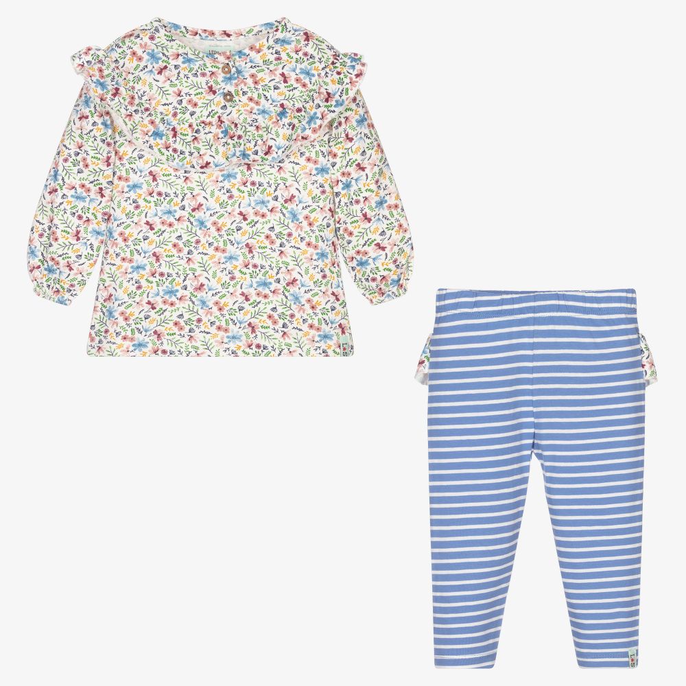 Lilly and Sid-Striped & Floral Leggings Set | Childrensalon Outlet