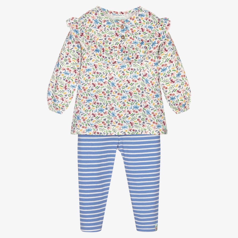 Lilly and Sid - Striped & Floral Leggings Set | Childrensalon
