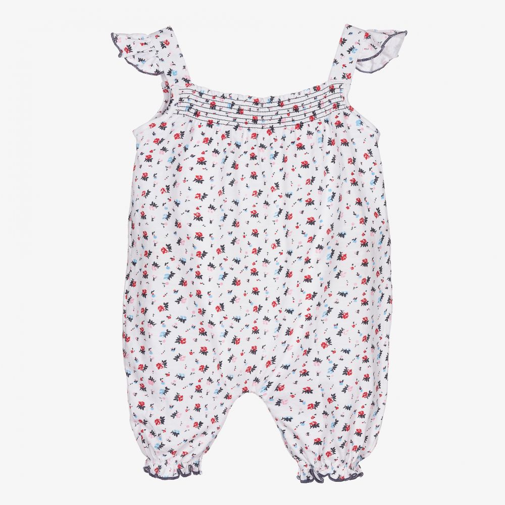 ليلي آند سيد-White Organic Cotton Playsuit | Childrensalon Outlet
