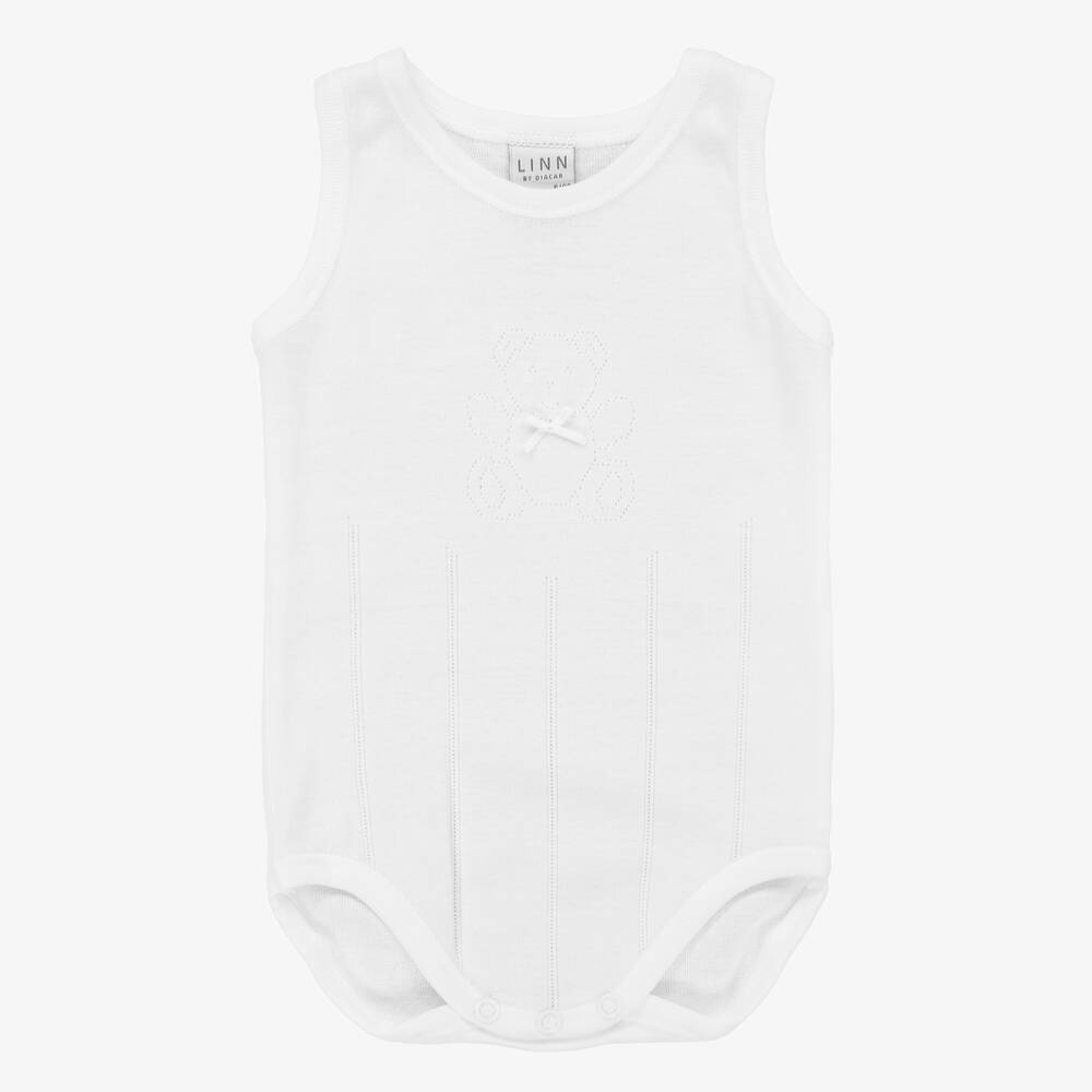 Linn - Baby Girls White Bodyvest | Childrensalon