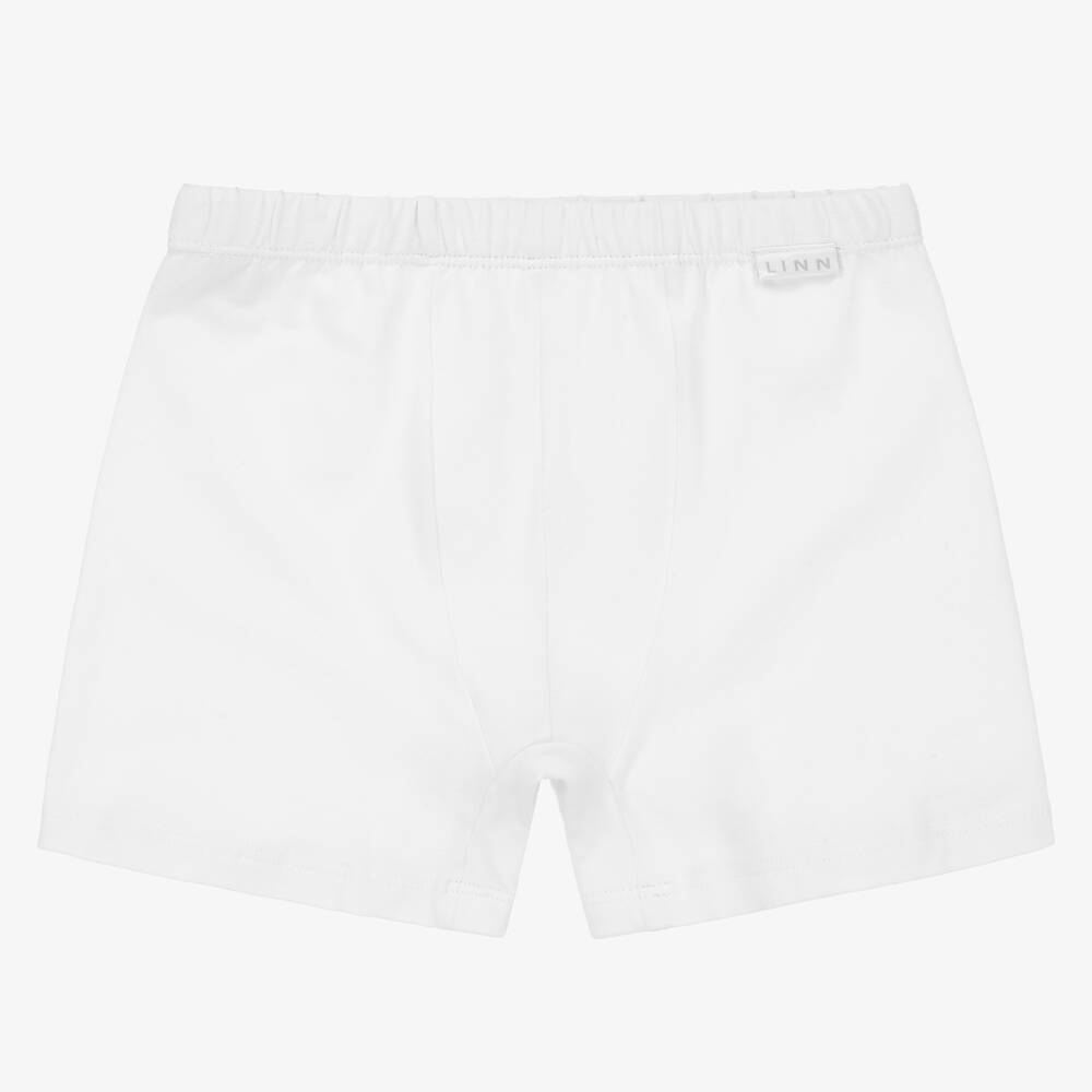 Linn - Boys White Boxer Shorts | Childrensalon