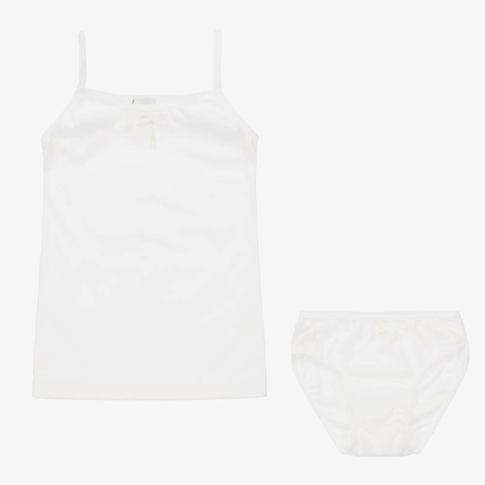 Linn - Girls Ivory Top & Knickers Set | Childrensalon