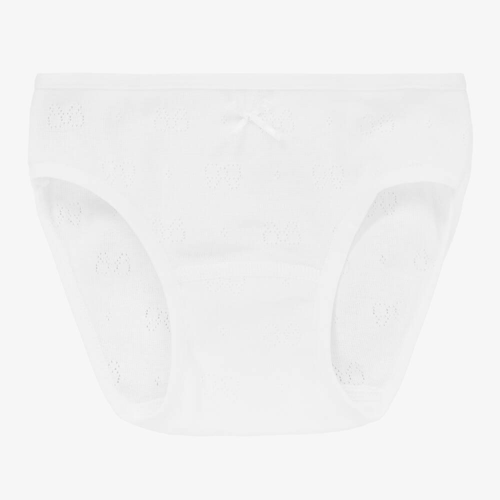 Linn-Girls White Cotton Knickers | Childrensalon Outlet