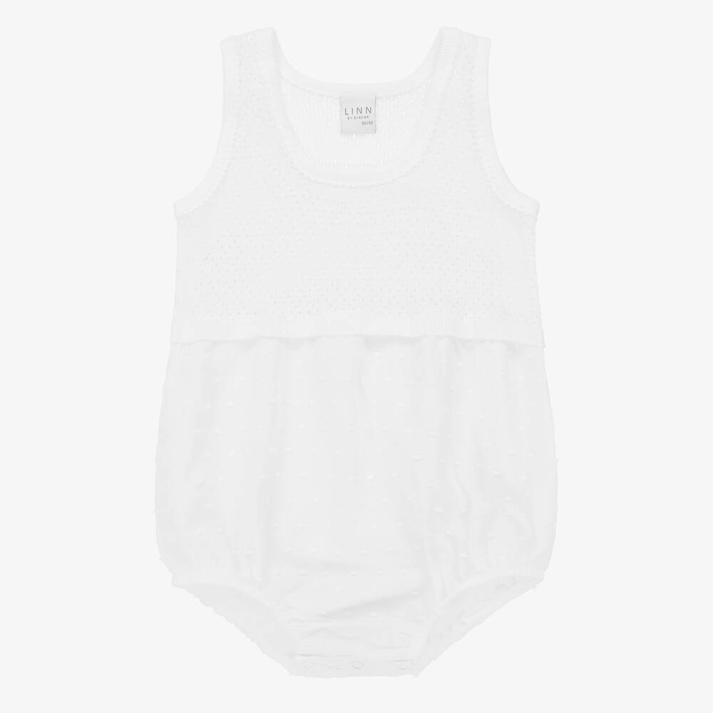 Linn-White Cotton Baby Shortie | Childrensalon Outlet