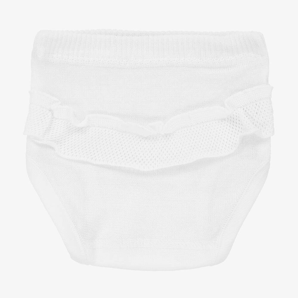 Linn-White Frilly Knit Knickers | Childrensalon Outlet
